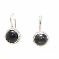 Women's Stud dangle Earrings 925 Sterling Silver black star gem stone P 118
